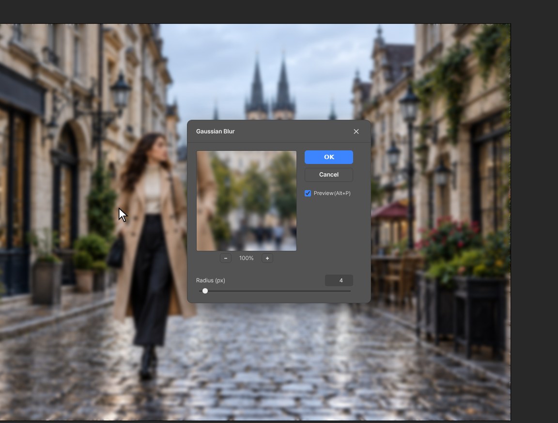 Where to click — Soften the background