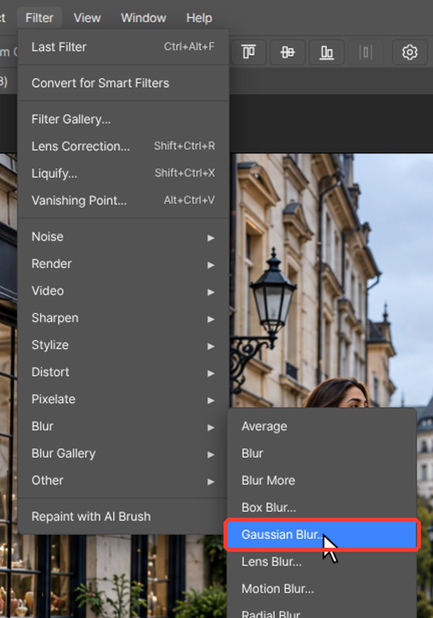 Where to click — Soften the background