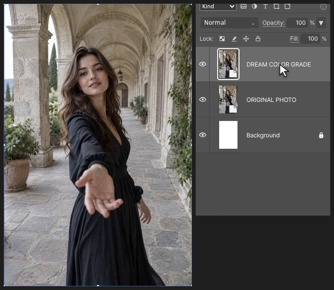 Create the document and place the photo — Dreamy Portrait Poster: Contrast, Color Grading and Dimensional Text